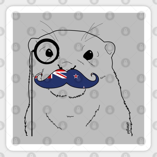Mustache Flag New Zealand Sticker by otterglot